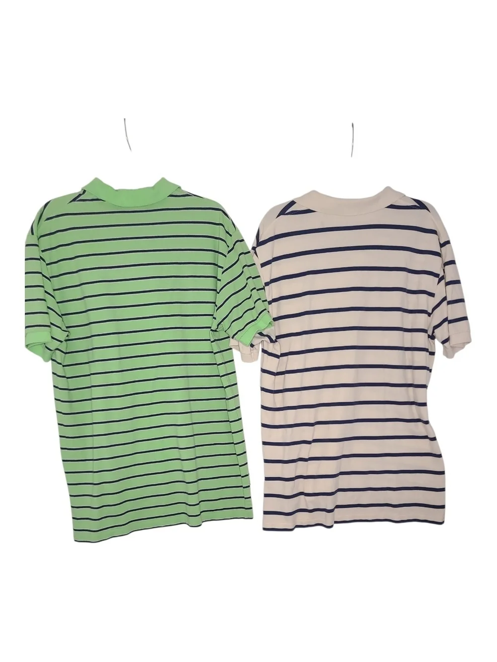 Ralph Lauren Striped Polo Pair Large — Light Green, White & Navy